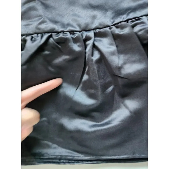 NWD Anthropologie Maeve Strapless Bow Bubble Hem Dress Size L Black GC402 - Picture 10 of 13